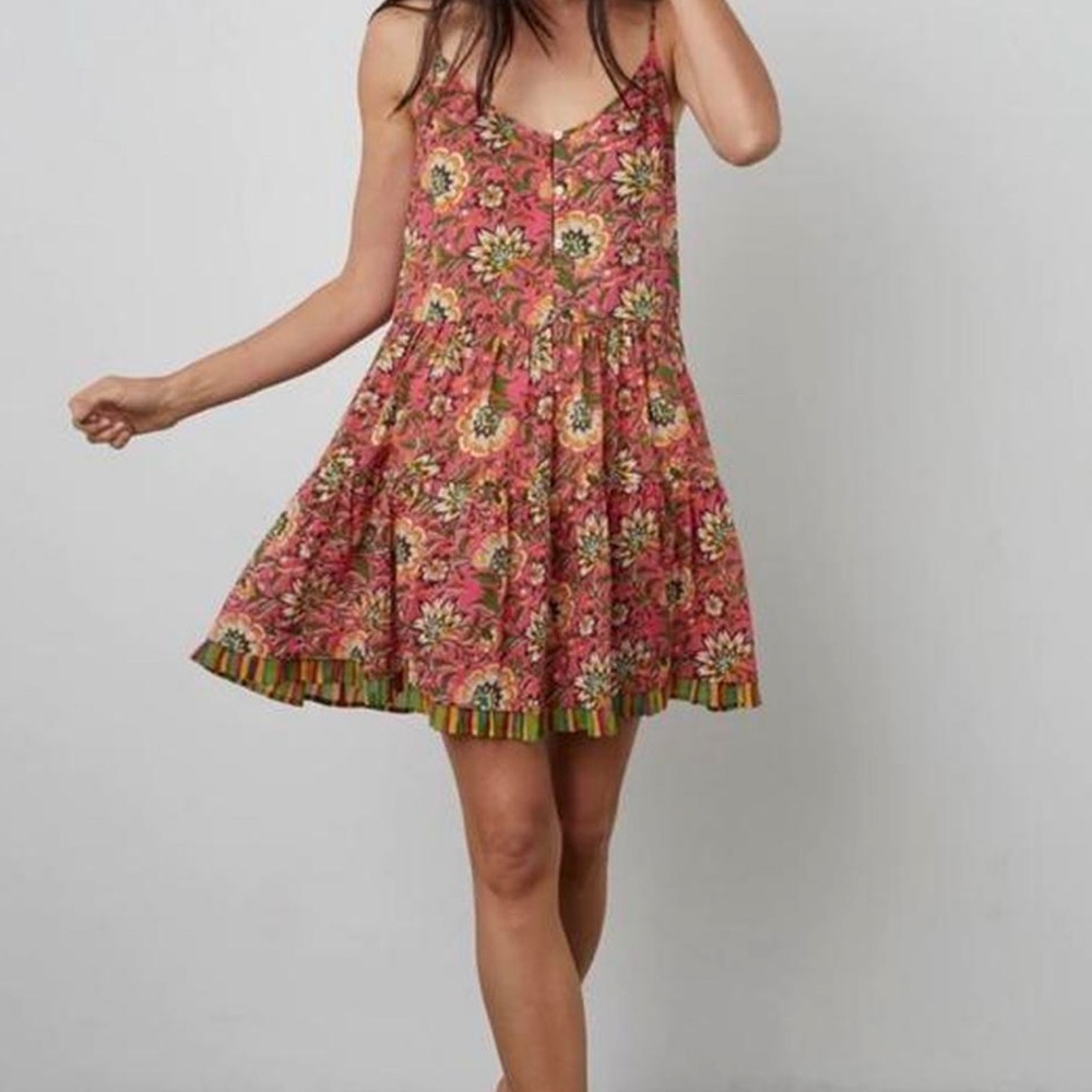 Velvet by Graham & Spencer Floral Tracy Dress, Size Small, Pink Mini Dress
